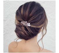 Yheakne Fermaglio per Capelli da Sposa in Cristallo Fermaglio per Capelli con Strass Oro Bling da Sposa Copricapo in Cristallo Cz Shine Accessori per Capelli da Sposa per Donne e Ragazze (Viola)