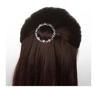 Yheakne Fermaglio per capelli rotondo in argento, stile bohémien, con stella, fermaglio per capelli, stile vintage, per donne e ragazze (argento)
