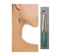 Yheakne Orecchini pendenti turchesi Boho Orecchini turchesi tribali Orecchini pendenti blu turchese Orecchini lunghi in oro vintage per gioielli di compleanno di donne e ragazze di dicembre