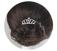 Yheakne Pettine Corona Principessa Vintage Cristallo Piccolo Tiara Corona Fascia Shine Strass Corona Capelli Pettine Mini Tiara Pettine per Ragazze Festa di Compleanno Prom Dectoration(Argento A)