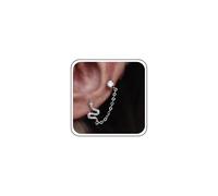Yheakne Punk Cristallo Serpente Orecchio Scalatore Orecchini Argento Strass Serpente Orecchini Minuscolo Cz Cartilagine Orecchino Cz Serpe Catena Strisciante Orecchini Gioielli Per Le Donne