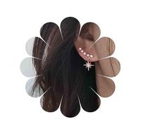 Yheakne Stella Di Cristallo Orecchio Scalatore Orecchini Cz Northstar Penzoloni Orecchini Boho Orecchio Strisciante Orecchini D'oro Strass Arrampicata Orecchini Gioielli Per Le Donne E Le Ragazze