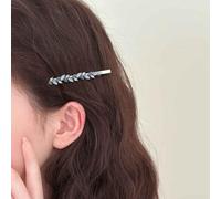 Yheakne Vintage cristallo foglia capelli Pin Barrette blu strass Bobby Pins scintillante Cz clip laterale Barrette Cz foglie capelli clip capelli testi zaffiro accessori per le donne 1 pezzo
