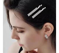 Yheakne Vintage Crystal Hair Pin Barrette Silver Rhinestone Bobby Pins Scintilla clip laterale scintillio Cucioncini Crystal Capini per capelli Chiepici per capelli pieni Accessori per le donne 2pcs