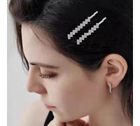 Yheakne Vintage Crystal Hair Pin Barrette Silver Rhinestone Bobby Pins Scintilla clip laterale scintillio Cucioncini Crystal Capini per capelli Coperno per capelli pieni Accessori Chiesa donne 2pcs