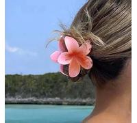 Yheakne Vintage Fiore Capelli Artiglio Clip Hawaiano Plumeria Capelli Morsetto Clip Blu Acrilico Fiore Artiglio 3d Floreale Barrette Forte Tenuta Antiscivolo capello Accessori Copricapo Le Donne