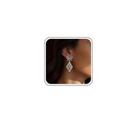 Yheakne Vintage Strass A Goccia Lampadario Orecchini Argento A Goccia Di Cristallo Orecchini Cz D'acqua Orecchini Scintillante Arco Orecchino Matrimonio Nuziale Dichiarazione Gioielli Le Donne