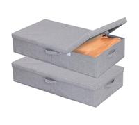 YheenLf 2 Pezzi Contenitore Sottoletto in Tessuto, Grigio, 60×30×15cm