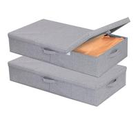 YheenLf 2 Pezzi Contenitore Sottoletto in Tessuto, Grigio, 80×40×15cm