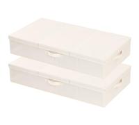 YheenLf 2 Pezzi Scatole Sotto letto Contenitore, Beige, 80×40×15cm