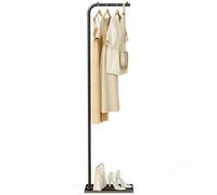 YheenLf Attaccapanni da Terra, Metallo Appendiabiti con Base rocciosa, Attaccapanni Autoportante per Ingresso, Corridoio, Entrata, Mobili Ingresso Moderno, Nero, 39×26×180 cm