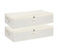 YheenLf Beige Scatole Sottoletto,Contenitori Armadio,2Pezzi,60×30×15cm
