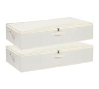 YheenLf Beige Scatole Sottoletto,Contenitori Armadio,2Pezzi,80×40×15cm