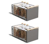 YheenLf Cassetti Telescopici per Cucina, Cestelli Estraibili per Cucina, con Nanofolie Autoadesiva, Mobile Armadio, Senza Necessità di Forare e Inchiodare, 2 Pack, 39.5×23.5×19.5 cm
