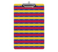 YHEGBFD Appunti Acrilico Bandiera del Venezuela Stampa Appunti Standard A4 Formato Lettera Clip Board Leggero Clip Board Carino Clip Board Modello personalizzato
