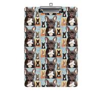 YHEGBFD Appunti Acrilico Bulldog Francese Cane Carino Stampa Appunti Standard A4 Formato Lettera Clip Board Leggero Clip Board Carino Clip Board Modello Personalizzato