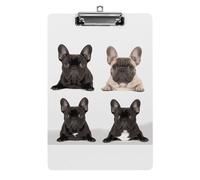 YHEGBFD Appunti Acrilico Bulldog Francese Stampa Appunti Standard A4 Formato Lettera Clip Board Leggero Clip Board Carino Clip Board Modello Personalizzato