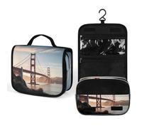 YHEGBFD Beauty case, borsa da toilette con stampa Golden Gate Bridge, borsa da toilette da appendere, borsa da toeletta, borsa cosmetica multifunzione per donne e uomini, Golden Gate Bridge1, 22,5 x