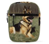 YHEGBFD Borsa a tracolla in tessuto Oxford, con motivo cane pastore tedesco, mini cartella, piccola borsa con tracolla regolabile, per uomini e donne