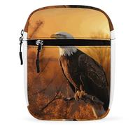 YHEGBFD Borsa a tracolla in tessuto Oxford Golden Sunset Bald Eagle, mini Satchel, piccola borsa con tracolla regolabile per uomini e donne