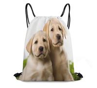 YHEGBFD Borsa con coulisse, divertente cucciolo di labrador zaino con coulisse, zaino da viaggio con coulisse, zaino sportivo da palestra, zaino sportivo