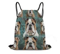 YHEGBFD Borsa con coulisse, divertente zaino con coulisse con bulldog inglese, zaino da viaggio, zaino sportivo da palestra, zaino sportivo, zaino sportivo, 35 x 42 cm
