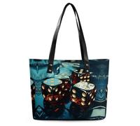 YHEGBFD Borsa da donna in pelle, con grafica a dadi, borsa da viaggio per lavoro, shopping, viaggi, fine settimana