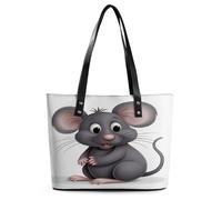 YHEGBFD Borsa da donna in pelle di topo, colore grigio, borsa da viaggio per lavoro, shopping, viaggi, fine settimana