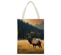 YHEGBFD Borsa di tela di canapa,Alce nel prato Stampa Tote Bag,Borsa a tracolla,Elegante Canvas Tote Bag,Borse di tela riutilizzabili