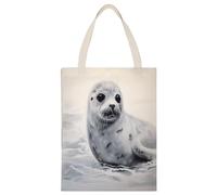 YHEGBFD Borsa di tela di canapa, borse di totalizzatore della stampa della pittura della guarnizione dell'arpa, borsa a tracolla, borsa di tela alla moda, borse di tela riutilizzabili