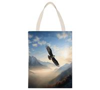 YHEGBFD Borsa di tela di canapa,Borse di totalizzatore di stampa delle montagne dell'aquila, borsa a tracolla, elegante borsa di tela di canapa, borse di tela riutilizzabili