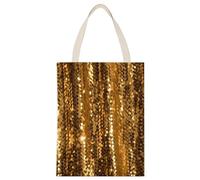 YHEGBFD Borsa di tela di canapa,Borse di totalizzatore di stampa di scintillio di paillettes dorate, borsa a tracolla, elegante borsa di tela di canapa, borse di tela riutilizzabili