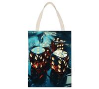 YHEGBFD Borsa di tela di canapa,Borse di totalizzatore di stampa grafica di dadi,Borsa a tracolla,Borsa di tela alla moda,Borse di tela riutilizzabili