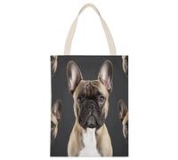 YHEGBFD Borsa di tela di canapa,Bulldog francese stampa Tote Borse,Borsa a tracolla,Elegante borsa di tela di canapa,Borse di tela riutilizzabili