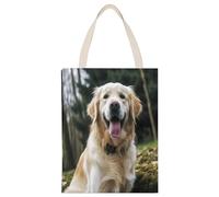YHEGBFD Borsa di tela di canapa,Divertenti Golden Retriever Print Tote Bag,Borsa a tracolla,Elegante Tote Bag Tela,Borse di tela riutilizzabili