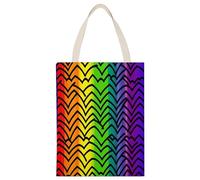 YHEGBFD Borsa di tela di canapa, Gay Pride Rainbow Pattern Print Tote Bags, borsa a tracolla, elegante borsa di tela, borse di tela riutilizzabili