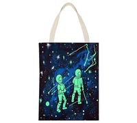 YHEGBFD Borsa di tela di canapa,Glow in The Dark Print Tote Bags,Borsa a tracolla,Elegante Canvas Tote Bag,Borse di tela riutilizzabili
