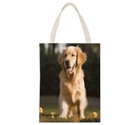YHEGBFD Borsa di tela di canapa,Golden Retriever Dog Print Tote Bags,Borsa a tracolla,Elegante Canvas Tote Bag,Borse di tela riutilizzabili