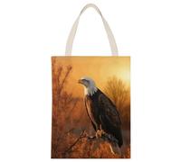 YHEGBFD Borsa di tela di canapa,Golden Sunset Bald Eagle Print Tote Bags,Borsa a tracolla,Elegante Canvas Tote Bag,Borse di tela riutilizzabili