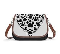 YHEGBFD Borsa in pelle con stampa zampa di cane cuore amore borsa a tracolla in morbida ecopelle borsa a tracolla portafogli e borse in pelle da donna con manico superiore