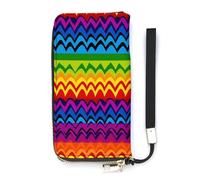 YHEGBFD Borsa in pelle, Gay Pride Rainbow Pattern Print Portafoglio da donna, portafoglio da viaggio, cinturino da polso, borsa lunga, portafoglio in pelle con cerniera intorno, stile, 20 x 10,5 cm