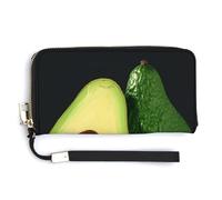 YHEGBFD Borsa in pelle, mezzo taglio frutta pezzi stampa portafoglio donna, portafoglio da viaggio, cinturino da polso borsa lunga, portafoglio in pelle con cerniera intorno, stile, 20 x 10,5 cm