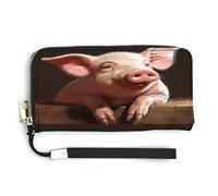 YHEGBFD Borsa in pelle, portafoglio da donna con stampa di maiale sveglio, portafoglio da viaggio, borsa lunga con cinturino da polso, portafoglio in pelle con cerniera intorno, stile-25, 20 x 10,5 cm