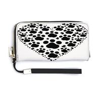 YHEGBFD Borsa in pelle, stampa zampa di cane, cuore amore stampa portafoglio da donna, portafoglio da viaggio, cinturino da polso, borsa lunga in pelle, portafoglio con cerniera intorno, stile-5, 20 x