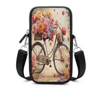 YHEGBFD Borsa per cellulare, borsa per telefono cellulare con fiori, pacchetto per cellulare, portafoglio per cellulare, piccola borsa a tracolla per telefono cellulare, borsa a tracolla per donne