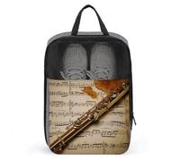 YHEGBFD Borsa per scarpe da viaggio, borsa per scarpe con stampa musicale flauto, borse per scarpe con cerniera, borsa per scarpe da uomo e donna, stile, taglia unica, moderna