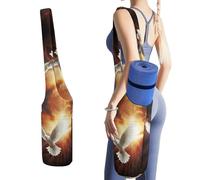 YHEGBFD Borsa portaoggetti per tappetino da yoga con colomba e sole, stampa artistica su tappeto, tappetino antiscivolo per yoga, tappetino da yoga pieghevole, borsa per tappetino da yoga per donne e