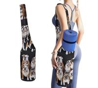 YHEGBFD Borsa portaoggetti per tappetino da yoga con stampa bulldog inglesi, per allenamenti a casa su tappeto, tappetino da yoga antiscivolo, tappetino da yoga pieghevole, borsa per tappetino da yoga