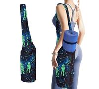 YHEGBFD Borsa portaoggetti per tappetino da yoga con stampa fosforescente al buio, per allenamenti a casa su tappeto, tappetino da yoga antiscivolo, tappetino da yoga pieghevole, borsa per tappetino