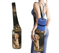 YHEGBFD Borsa portaoggetti per tappetino da yoga Golden Retriever con stampa di cani per allenamenti a casa su tappeto, tappetino da yoga antiscivolo, tappetino da yoga pieghevole, borsa per tappetino